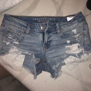 Light wash shorts